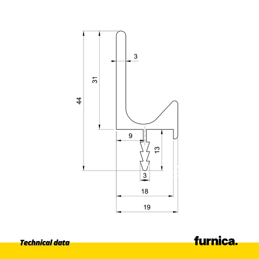 Výklenkový profil II T18 / 350cm - Matná čierna (2) – Furnica