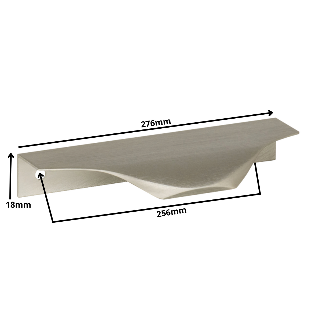Edge Grip Profilová rukoväť UA04 256 mm (celková dĺžka 276 mm) - kartáčovaná nerezová oceľ