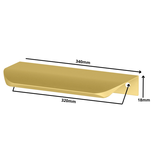 Hranový úchytný profil UA02 320 mm (celková dĺžka 340 mm) - zlatá