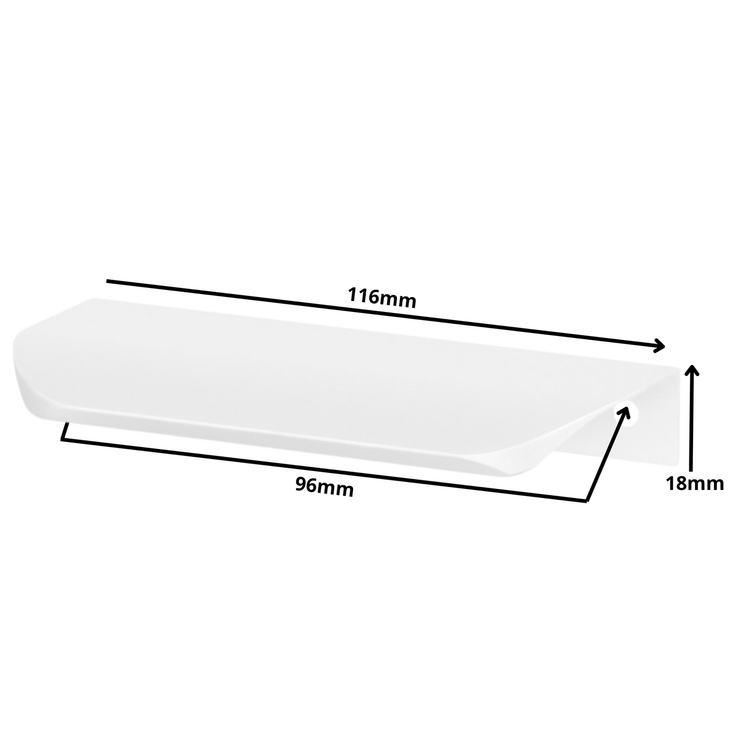 Edge Grip Profilová rukoväť UA02 96 mm (celková dĺžka 116 mm) - biela