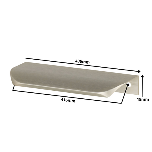 Hranový úchytný profil UA02 416 mm (celková dĺžka 436 mm) - kartáčovaná nerezová oceľ