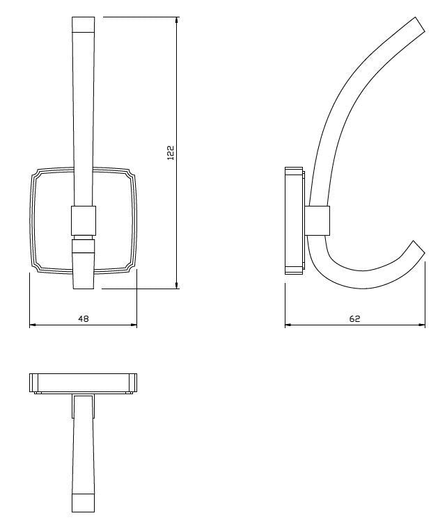 Dvojitý háčik na klobúky a kabáty - 122 mm - chróm (2) – Furnica