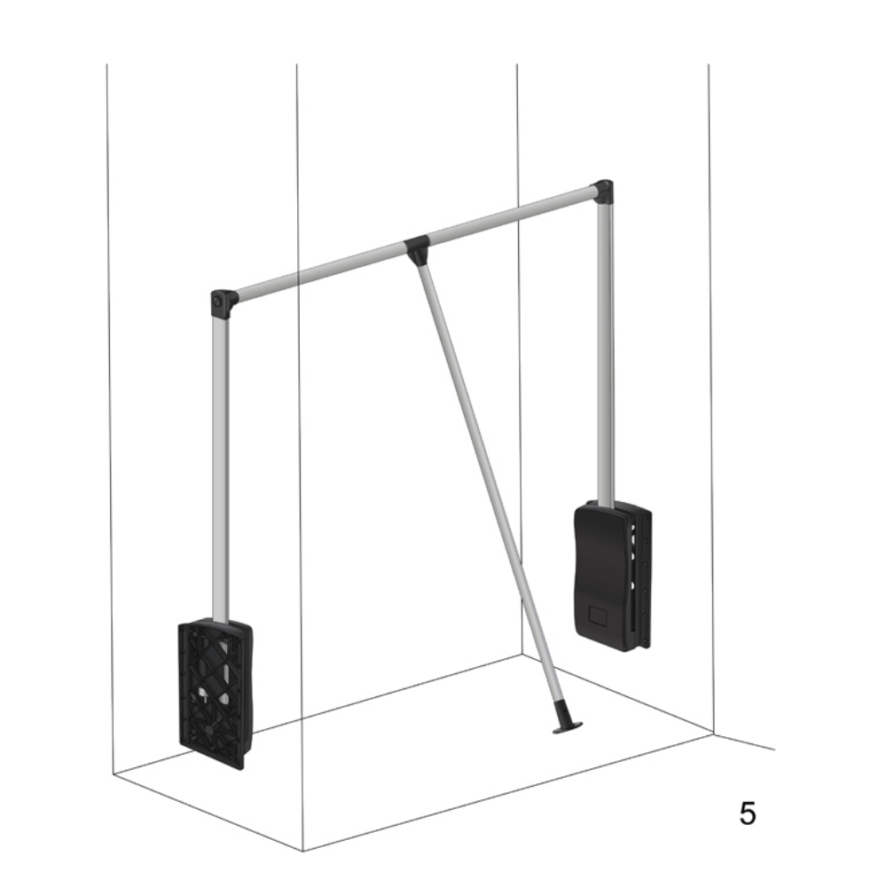 Výsuvná šatníková tyč 450-600mm - chróm/biela (5) – Furnica