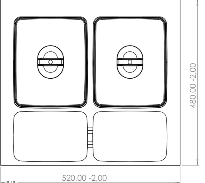 Odpadkový kôš na triedený odpad do zásuvky - 2x15 l - skrinka 60 cm - antracit (2)