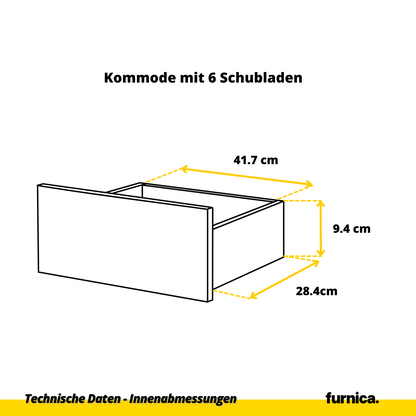 GABRIEL - Komoda s 10 zásuvkami (6+4) - Skrinka na oblečenie do spálne - Dub Wotan / Biela matná - V92/70cm Š160cm H33cm (6)