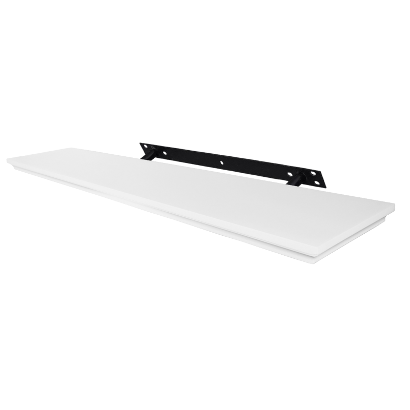 Klasická plávajúca polica - balenie po 3 - biela - 80 cm