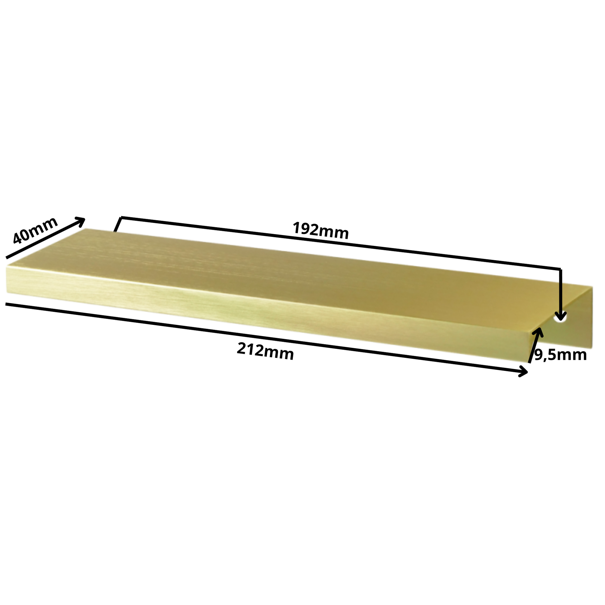 Edge Grip Profilová rukoväť FE06 192 mm (celková dĺžka 212 mm) - zlatá