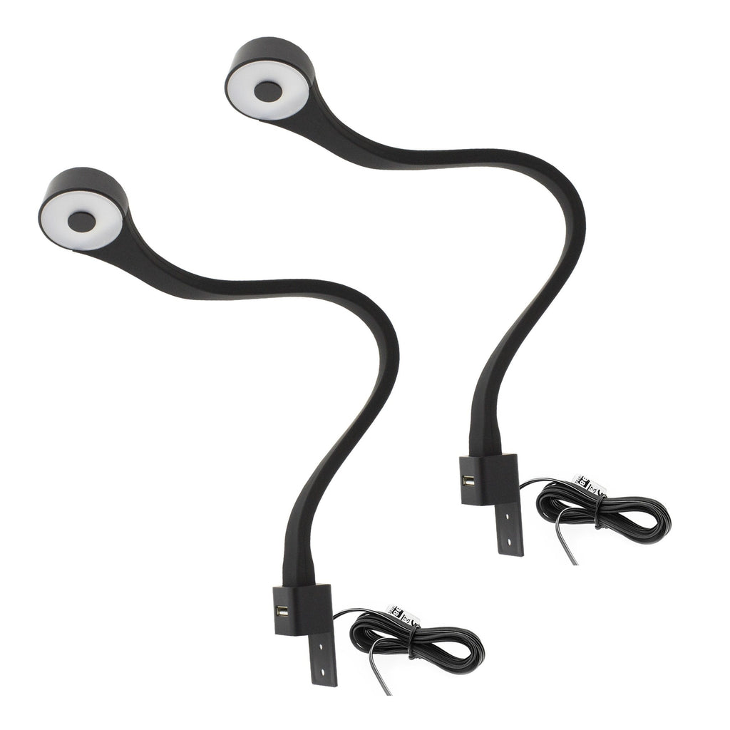 2 spálne LED lampy s USB + napájacím zdrojom (F02)