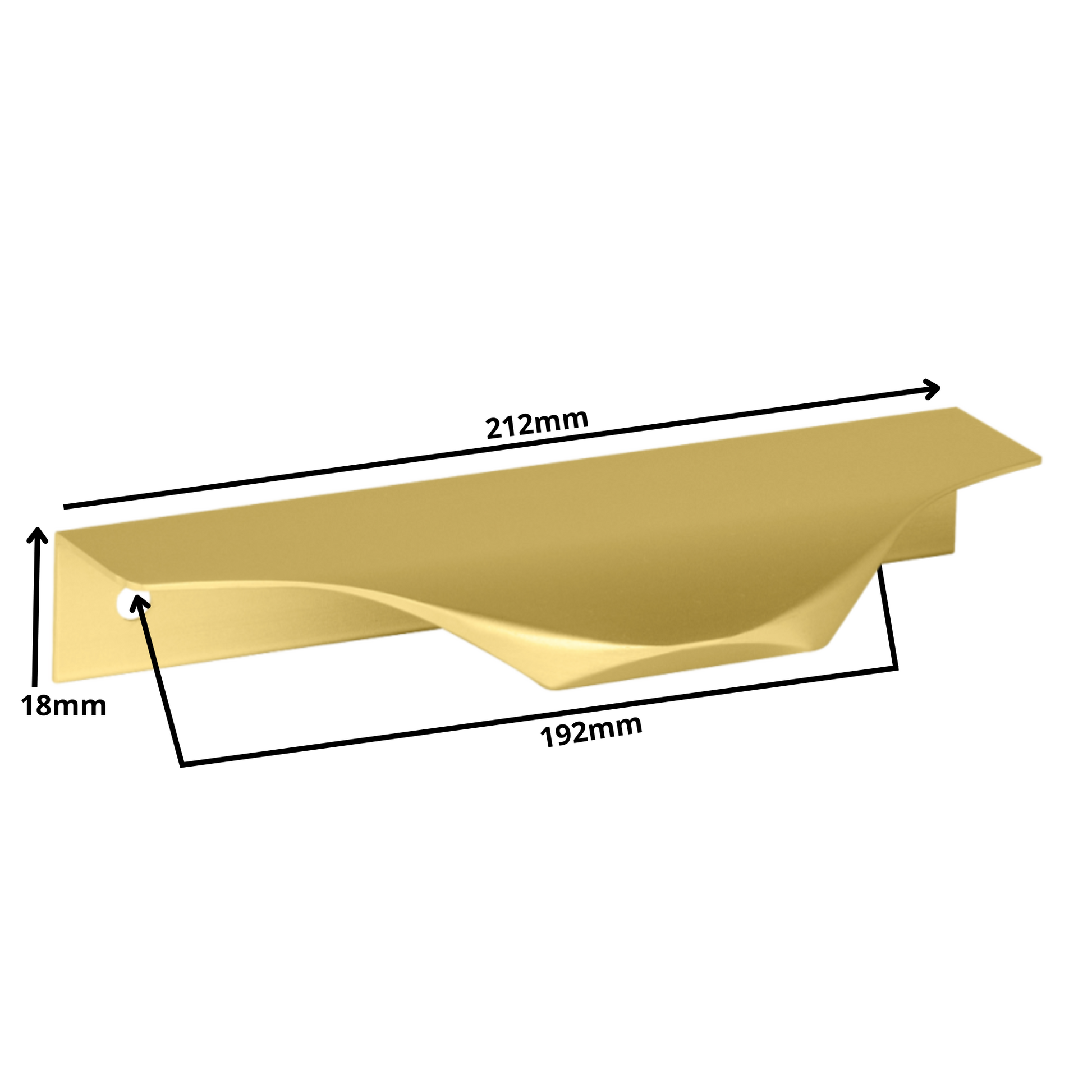 Edge Grip Profilová rukoväť UA04 192 mm (celková dĺžka 212 mm) - zlatá