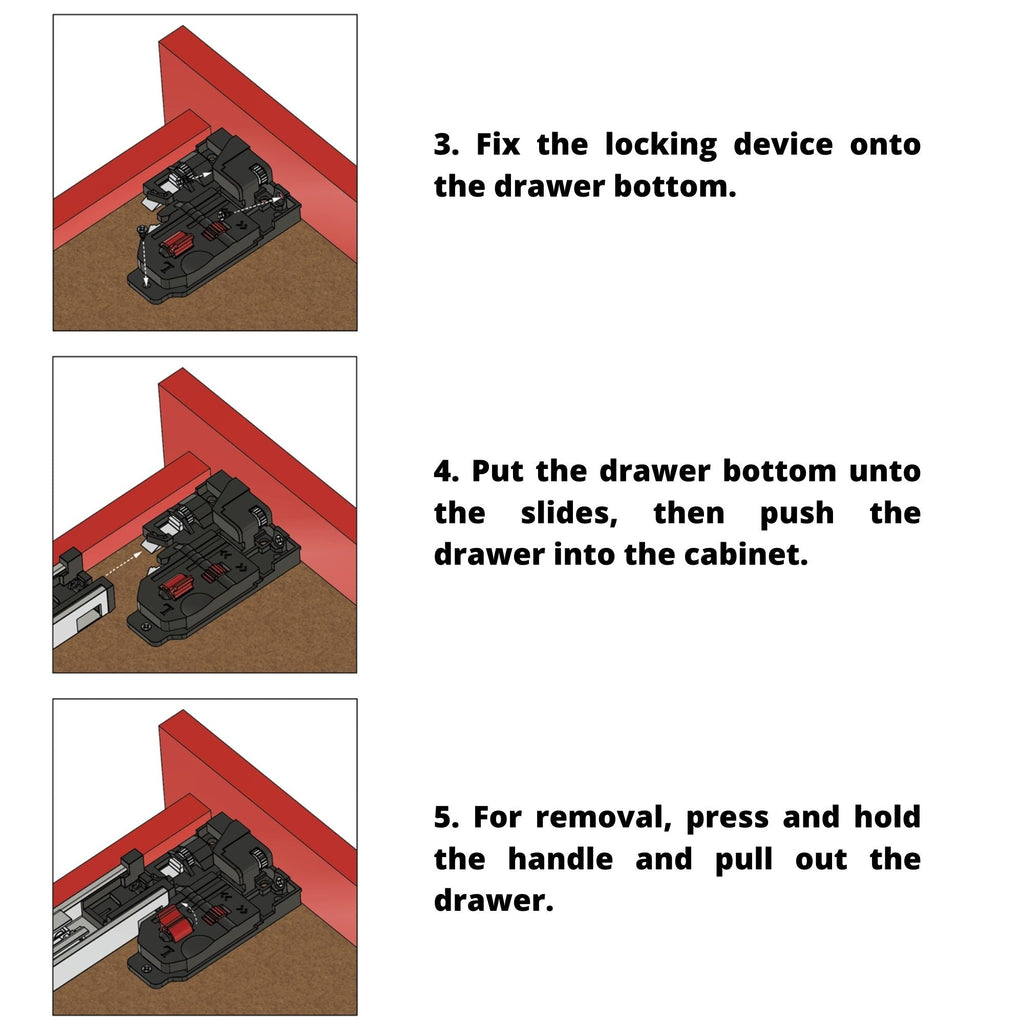 Soft-Close skryté podložné výsuvy zásuvky, plné vysunutie - 550mm