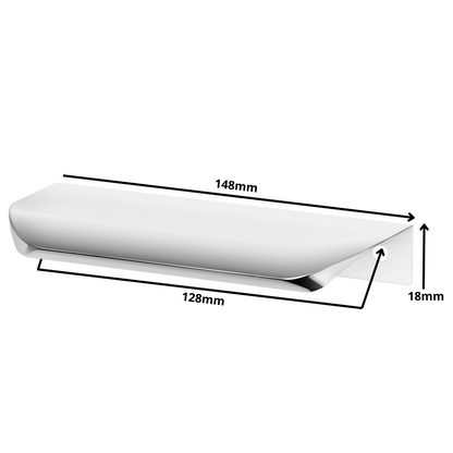 Hranový úchytný profil UA02 128 mm (celková dĺžka 148 mm) - elektrolyticky leštená