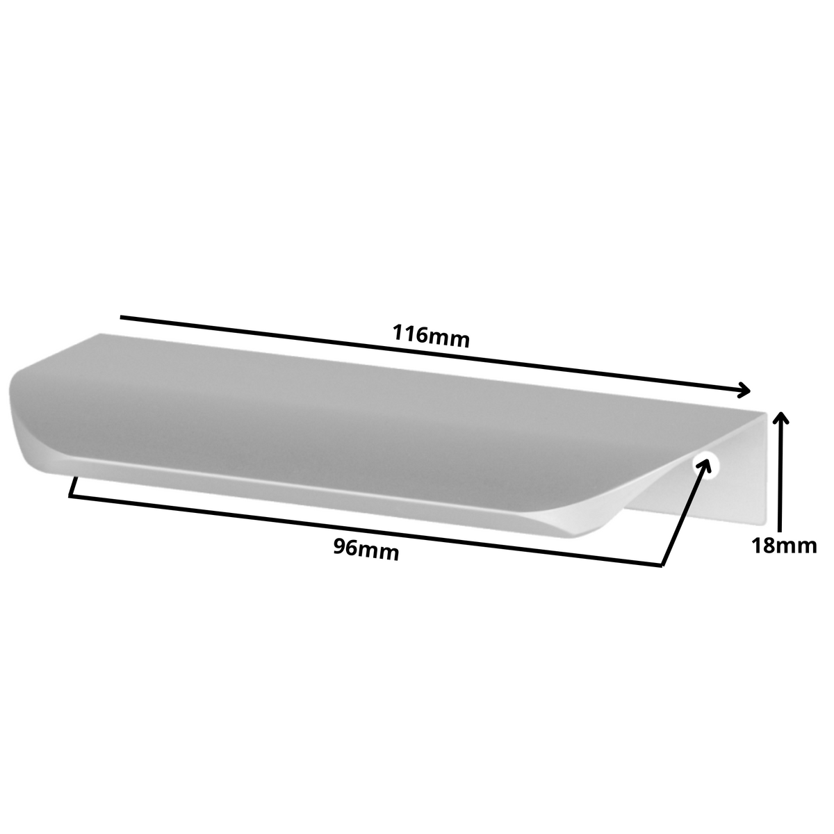 Edge Grip Profilová rukoväť UA02 96 mm (celková dĺžka 116 mm) - hliník