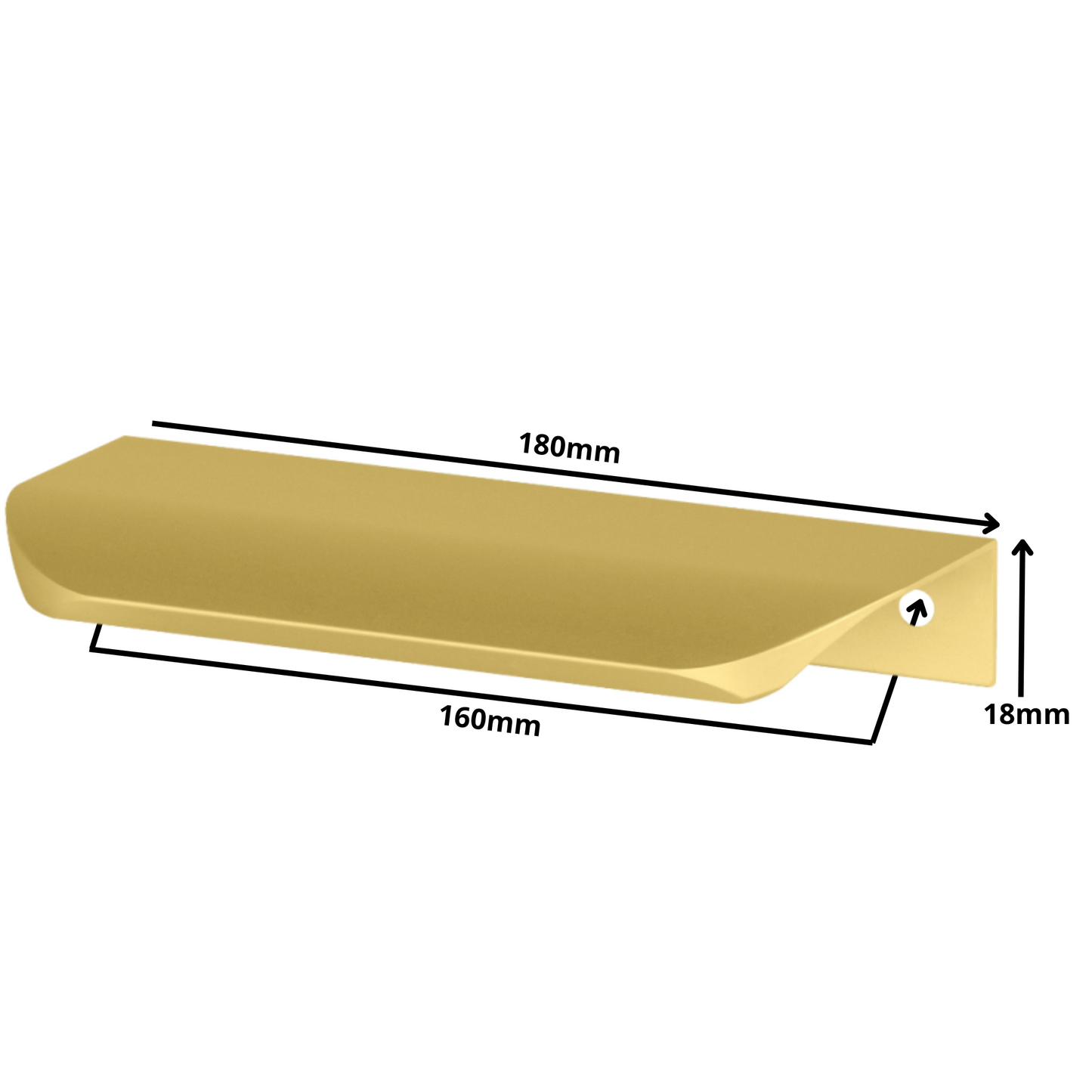 Hranový úchytný profil UA02 160 mm (celková dĺžka 180 mm) - zlatá
