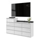 GABRIEL - Komoda s 10 zásuvkami (6+4) - Skrinka na oblečenie do spálne - Biely lesk H92/70cm Š160cm Hĺbka 33cm – Furnica