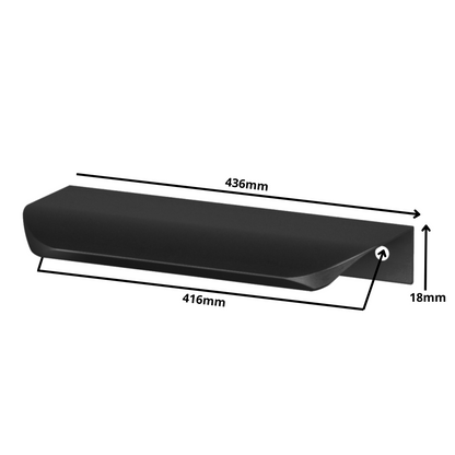 Hranový úchytný profil UA02 416 mm (celková dĺžka 436 mm) - matná čierna