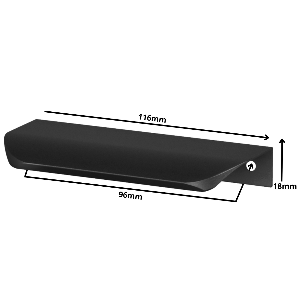 Edge Grip Profilová rukoväť UA02 96 mm (celková dĺžka 116 mm) - matná čierna