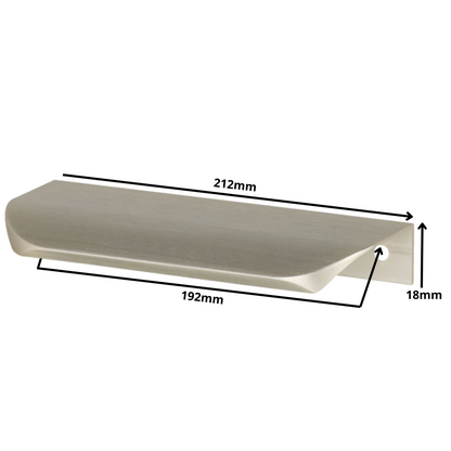 Hranový úchytný profil UA02 192 mm (celková dĺžka 212 mm) - kartáčovaná nerezová oceľ