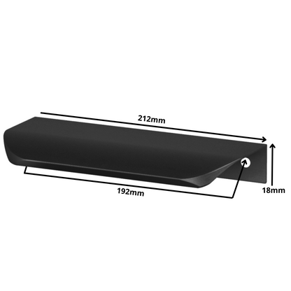Hranový úchytný profil UA02 192 mm (celková dĺžka 212 mm) - matná čierna