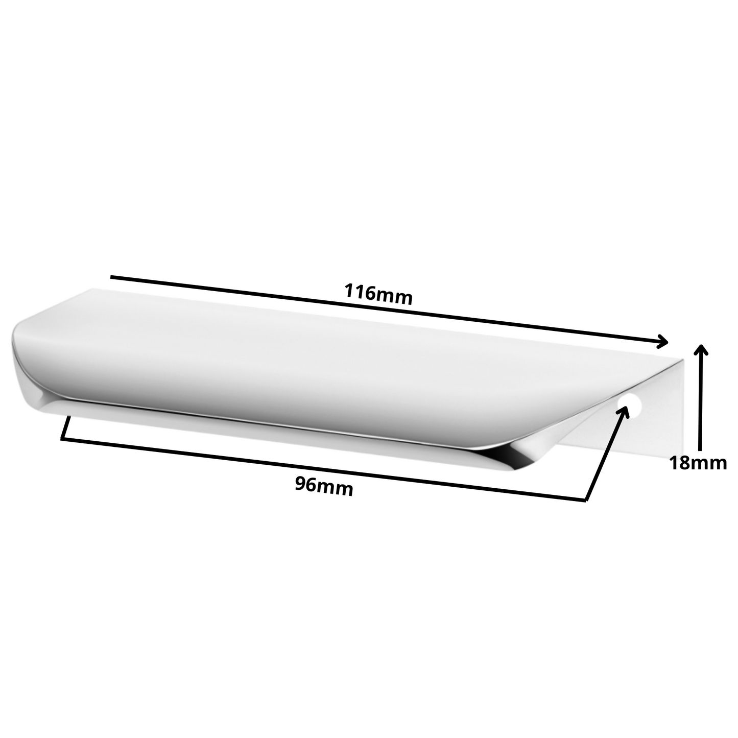Edge Grip Profilová rukoväť UA02 96 mm (celková dĺžka 116 mm) - elektrolyticky leštená