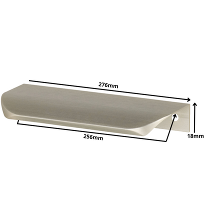 Hranový úchytný profil UA02 256 mm (celková dĺžka 276 mm) - kartáčovaná nerezová oceľ