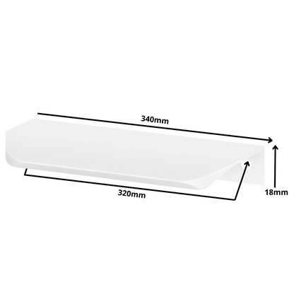 Hranový úchytný profil UA02 320 mm (celková dĺžka 340 mm) - biela