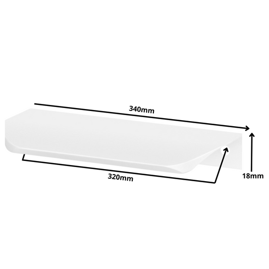 Hranový úchytný profil UA02 320 mm (celková dĺžka 340 mm) - biela