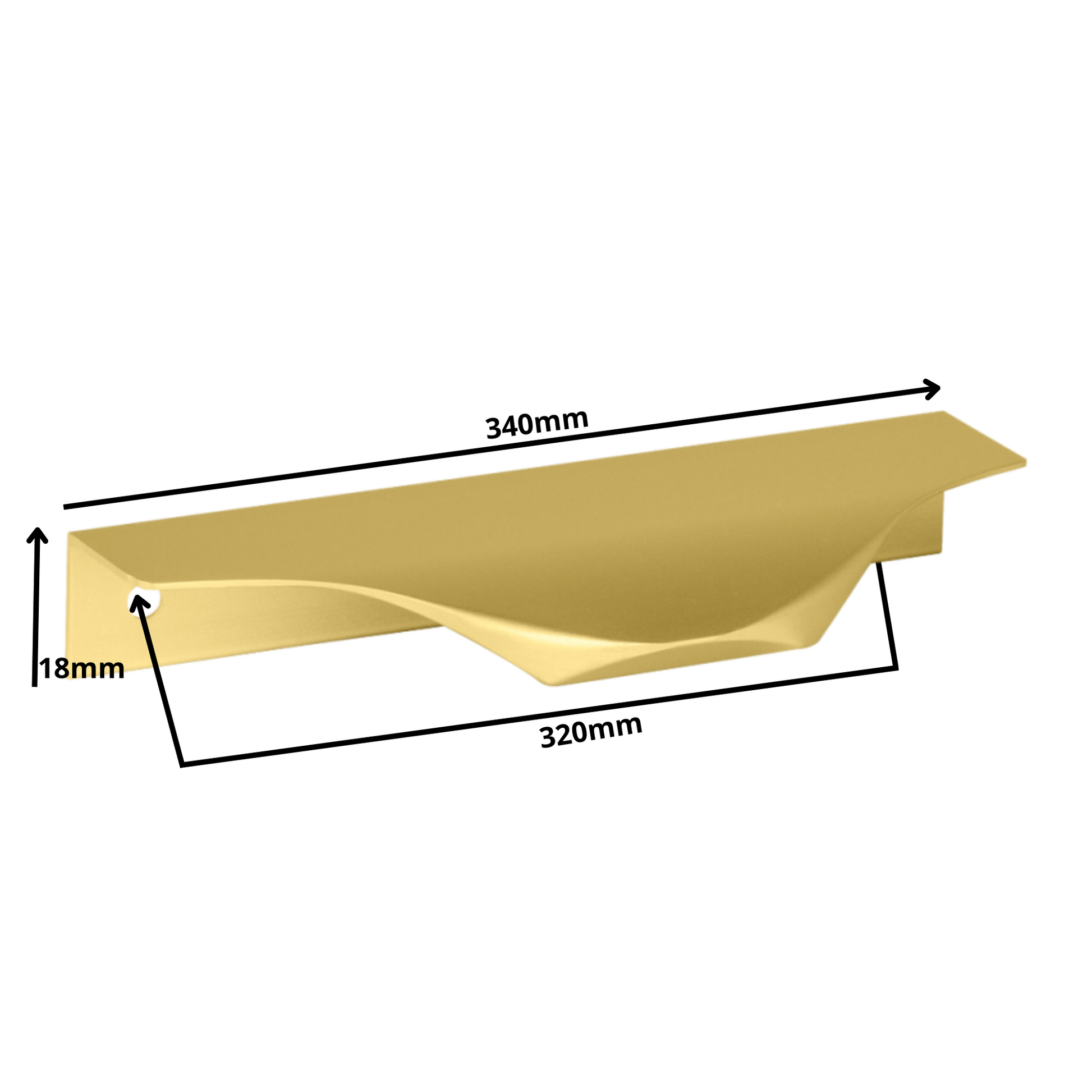 Edge Grip Profilová rukoväť UA04 320 mm (celková dĺžka 340 mm) - zlatá
