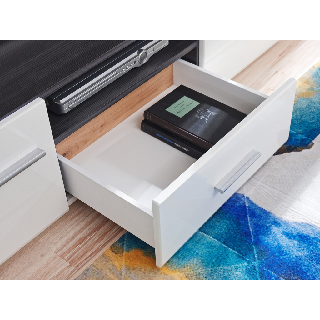 Stena SOLIDO - Sada nábytku do obývacej izby - Čierna matná / Artisan dub