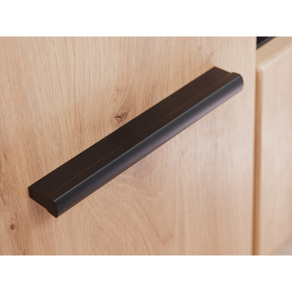 Stena SOLIDO - Sada nábytku do obývacej izby - Čierna matná / Artisan dub