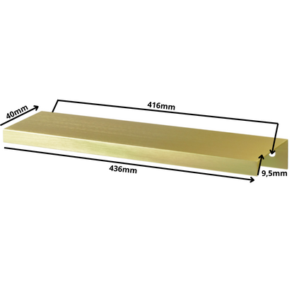 Edge Grip Profilová rukoväť FE06 416 mm (celková dĺžka 436 mm) - zlatá