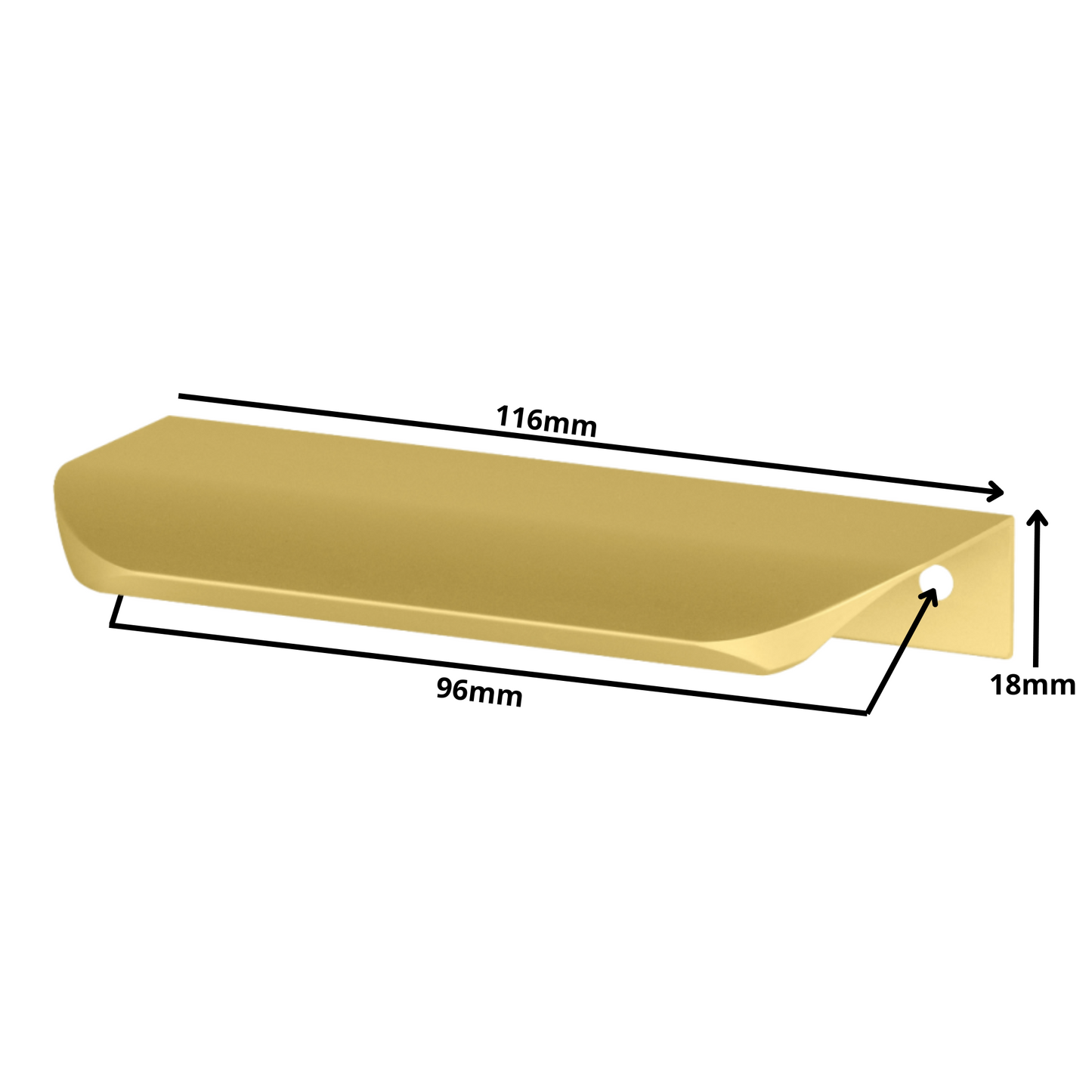 Edge Grip Profilová rukoväť UA02 96 mm (celková dĺžka 116 mm) - zlatá