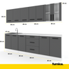RENO - Kuchynská súprava - Wotan dub s pracovnou doskou - 8 jednotiek - 260 cm