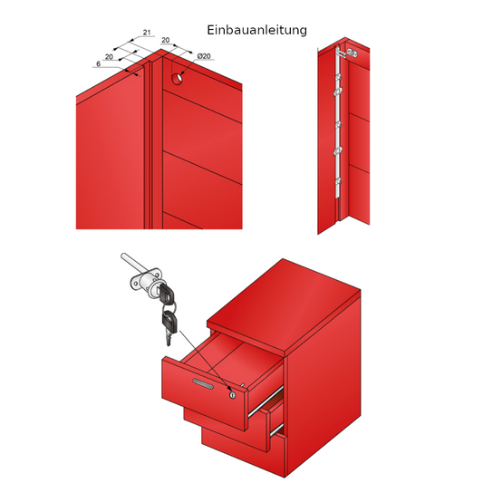 Centrálne zámky pre 3 zásuvky 19x20mm, 500mm páska, chróm (2) – Furnica