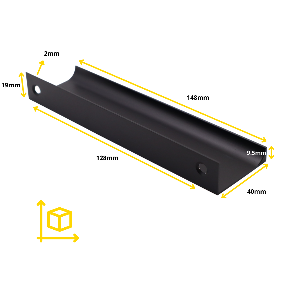 Edge Grip Profilová rukoväť 128 mm (celková dĺžka 148 mm) - čierna (4) – Furnica