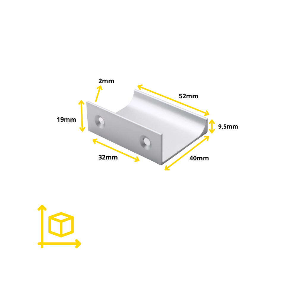 Edge Grip Profilová rukoväť 32 mm (celková dĺžka 52 mm) - hliník (4) – Furnica
