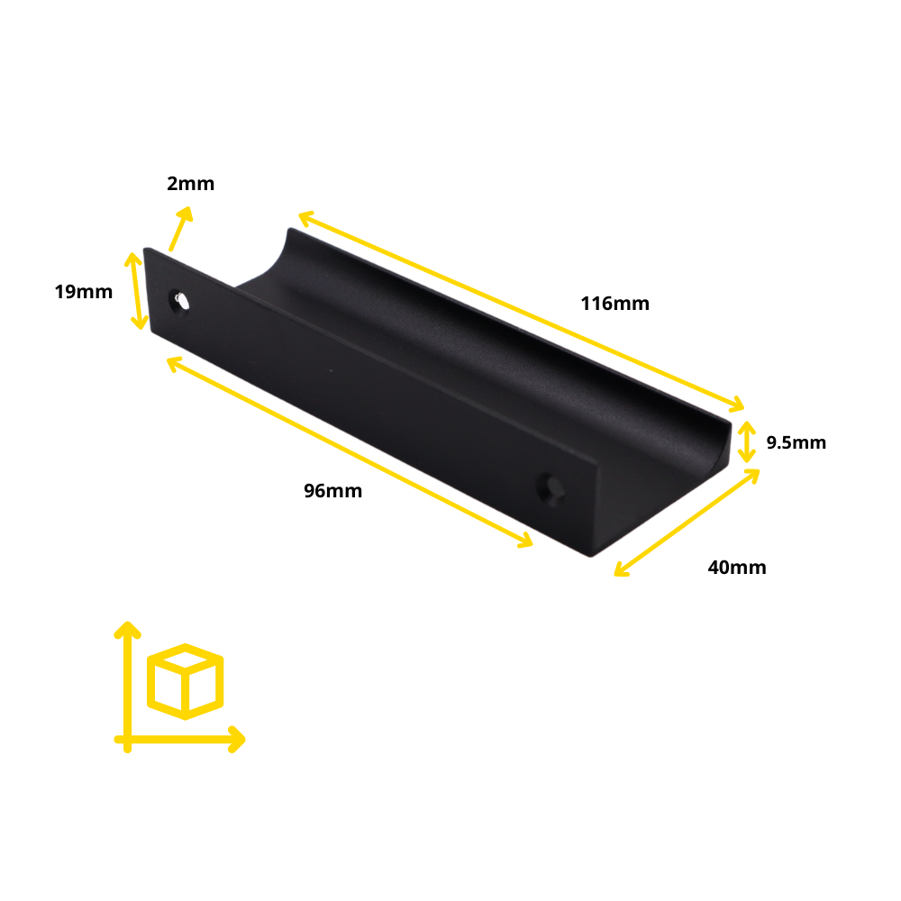 Edge Grip Profilová rukoväť 96 mm (celková dĺžka 116 mm) - čierna (4) – Furnica