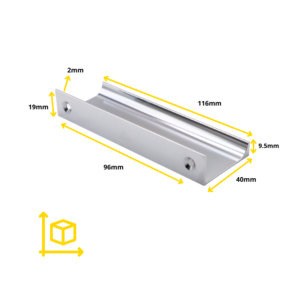 Edge Grip Profilová rukoväť 96 mm (celková dĺžka 116 mm) - chróm