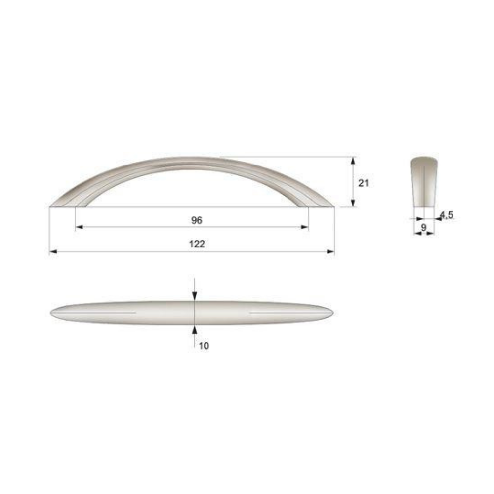 Nábytková kľučka 96mm UZ04 - Satin
