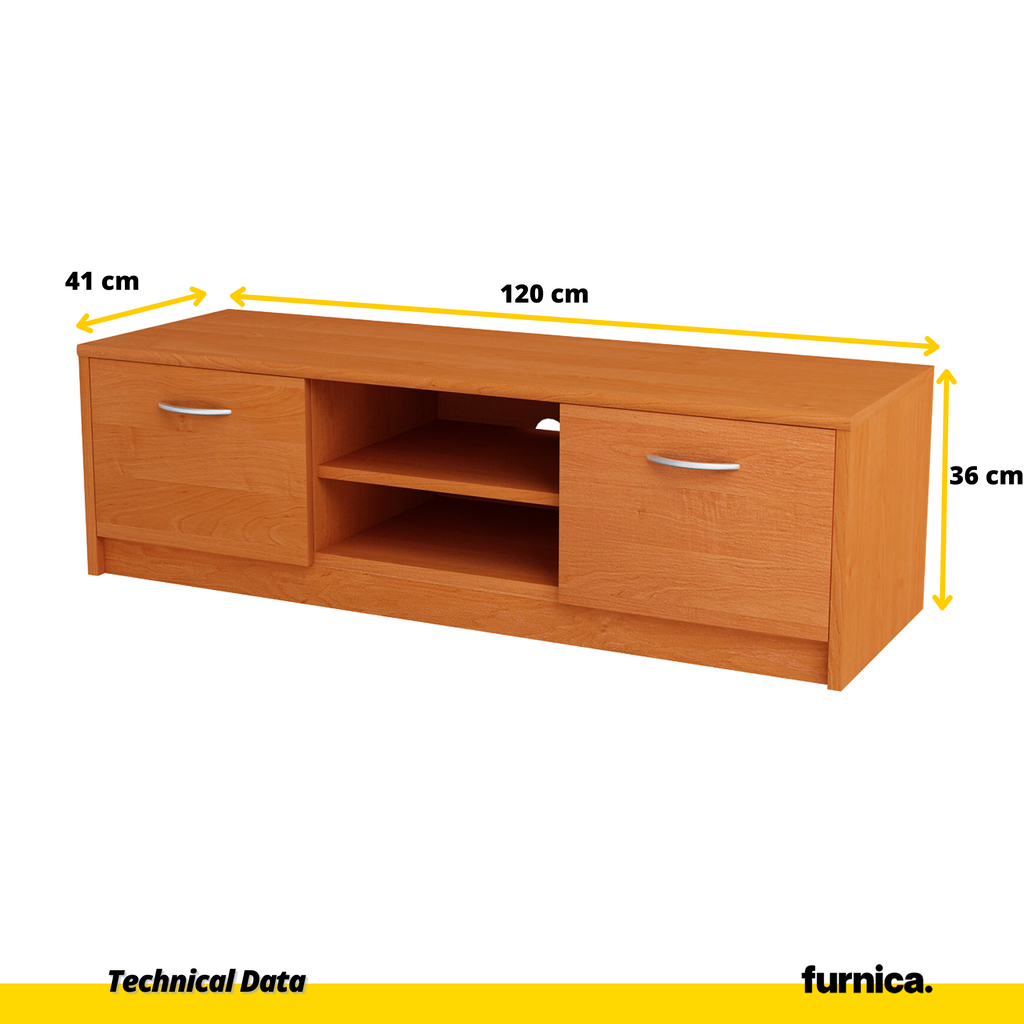 GRACE - TV stojan s 2 dverami a 1 poličkou - jaseň H36cm Š120cm H41cm