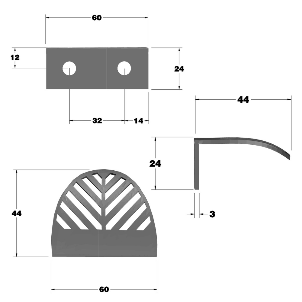 LEAF Edge Pull nábytková rukoväť 32 mm (celková dĺžka 60 mm) - mosadzná zlatá (11) – Furnica