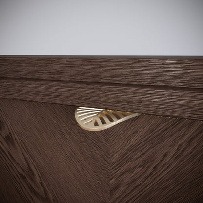 LEAF Edge Pull nábytková rukoväť 32 mm (celková dĺžka 60 mm) - mosadzná zlatá (3) – Furnica