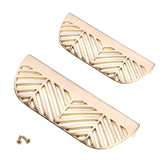 LEAF Edge Pull nábytková rukoväť 64 mm (celková dĺžka 118 mm) - mosadzná zlatá – Furnica