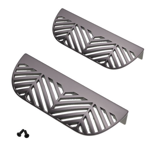 LEAF Edge Pull nábytková rukoväť 64 mm (celková dĺžka 118 mm) - perlová matná strieborná – Furnica