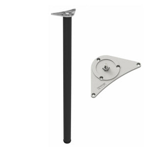 Nastaviteľná noha nábytku 1100 mm - ZnAl montážna doska - čierna
