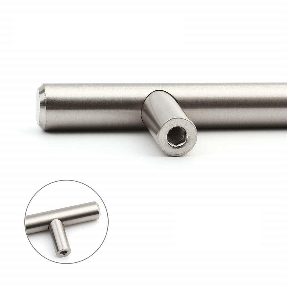T-Bar nábytková ťahová rukoväť 160 mm (celková dĺžka 250 mm) ﻿Štetinová oceľ / Nikel