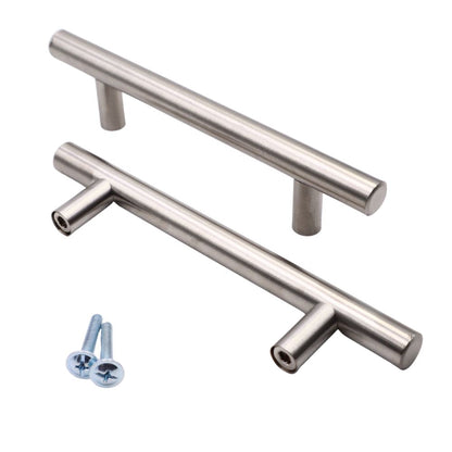T-Bar nábytková ťahová rukoväť 288 mm (celková dĺžka 450 mm) ﻿Štetinová oceľ / Nikel – Furnica