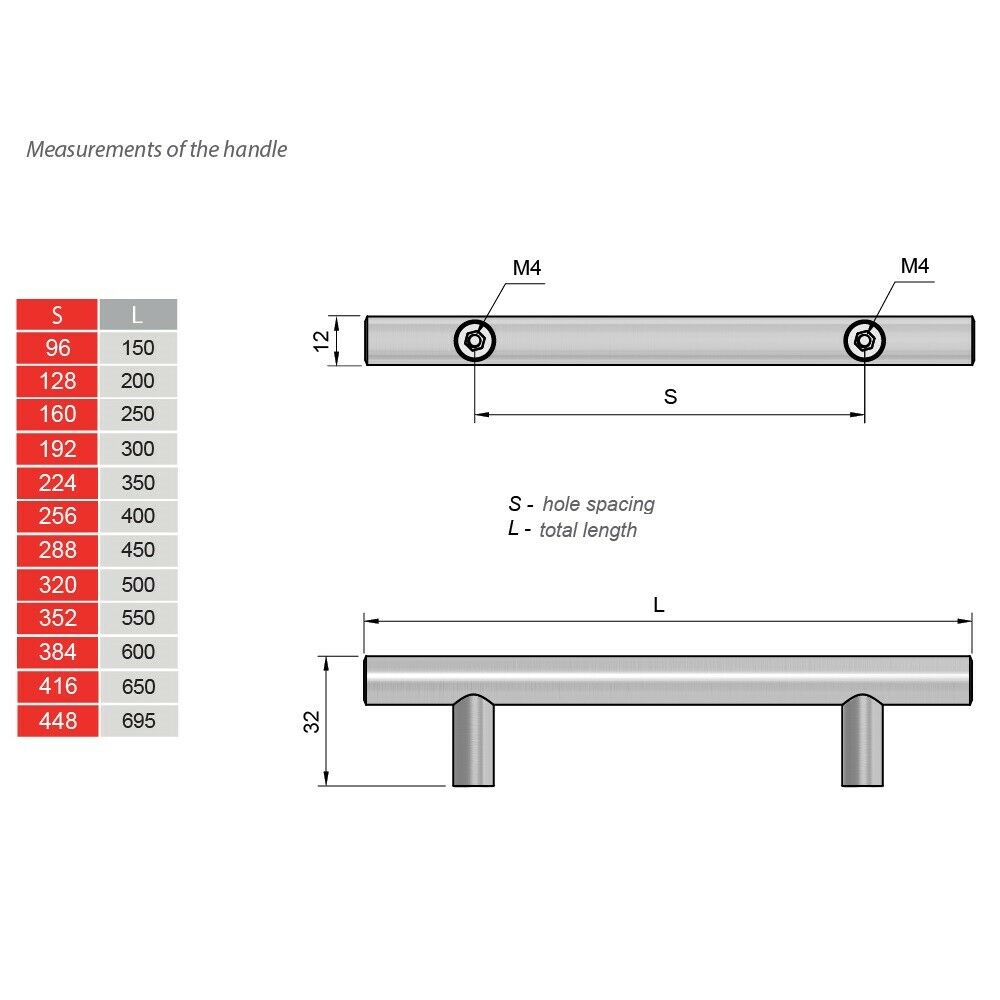 T-Bar nábytková ťahová rukoväť 416 mm (celková dĺžka 650 mm) ﻿Štetinová oceľ / Nikel (4) – Furnica