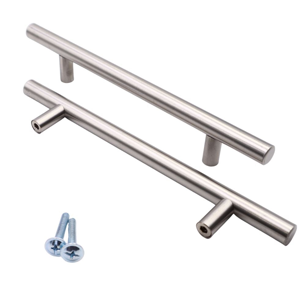 T-Bar nábytková ťahová rukoväť 416 mm (celková dĺžka 650 mm) ﻿Štetinová oceľ / Nikel – Furnica