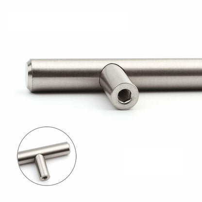T-Bar nábytková ťahová rukoväť 416 mm (celková dĺžka 650 mm) ﻿Štetinová oceľ / Nikel (3) – Furnica